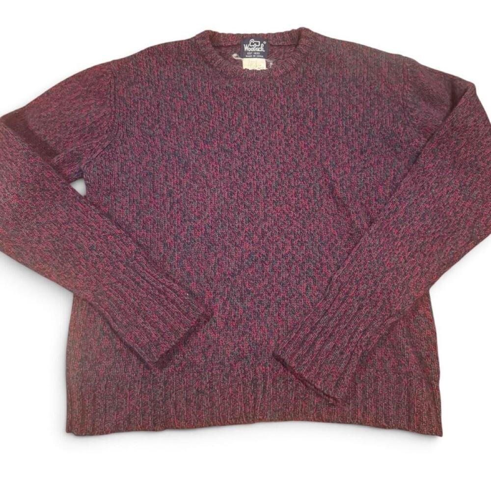 Vintage Woolrich Red & Black Marled Wool-Blend Crewneck Sweater